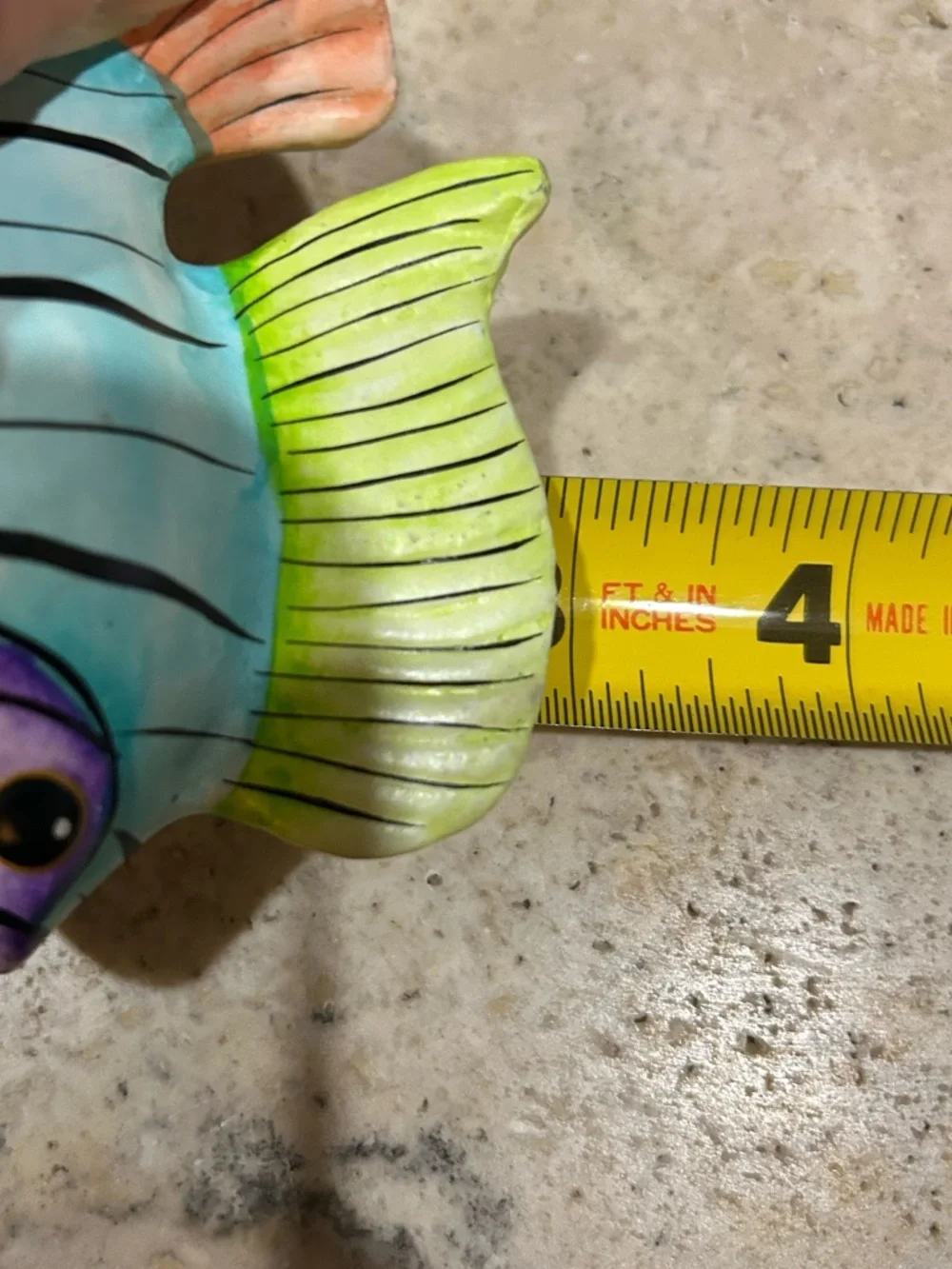 Vintage hand-painted Mexican folk art ceramic fish Signed By J Luis Perez